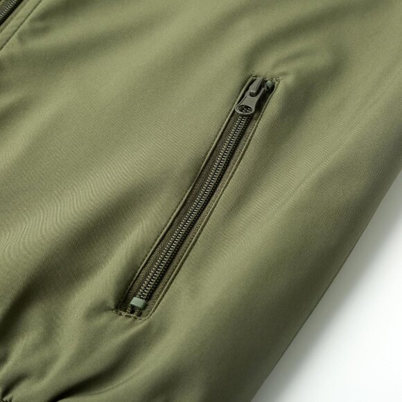 Men's Avocado Green Stylish Fashion Bomber Jackets Coats Casual Zipper Pockets - Picture 5 of 7